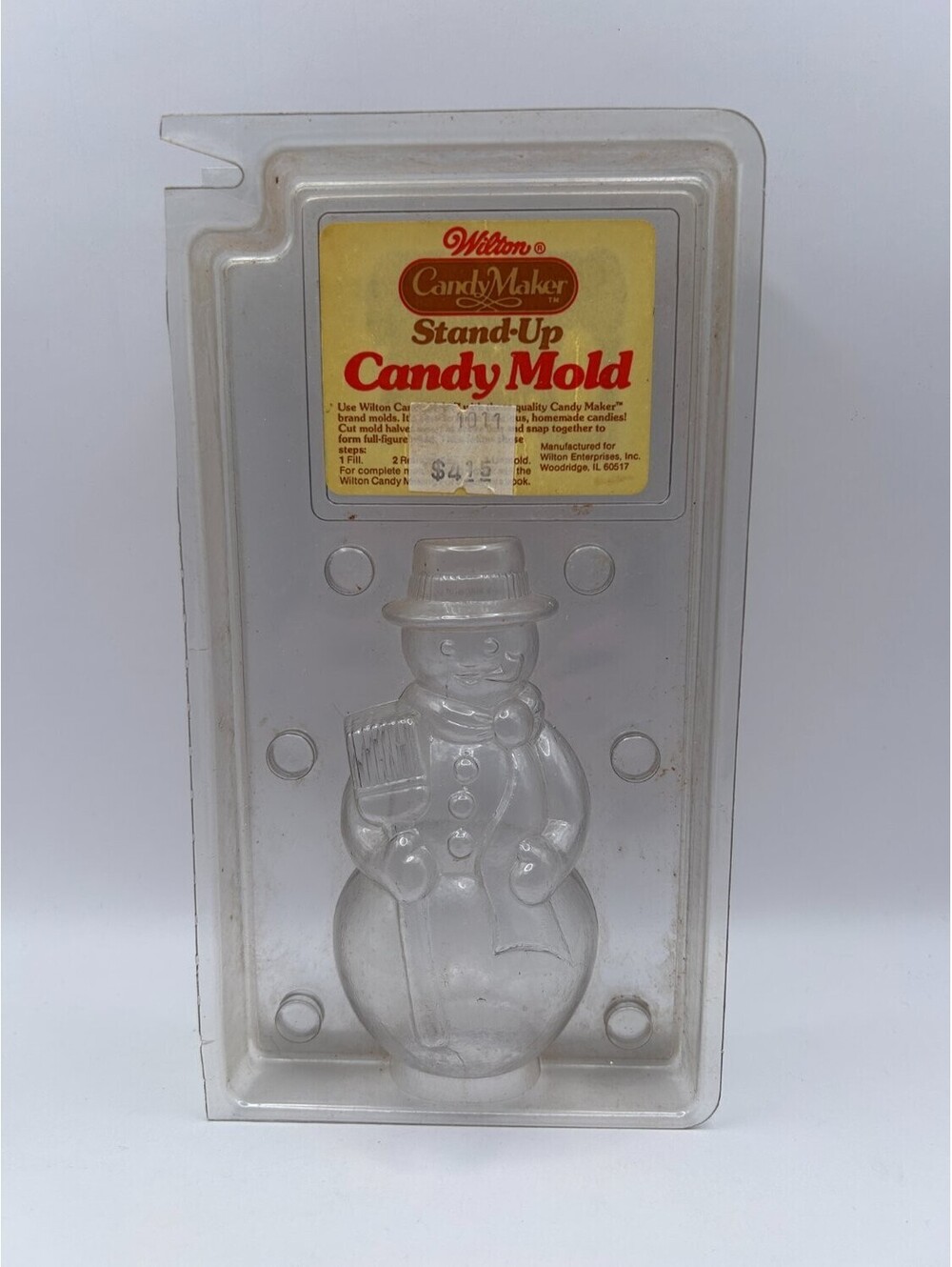 Wilton 214-3202 stand-up candy mold snowman Clear vintage